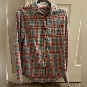 Faherty summer flannel, light  blue/red